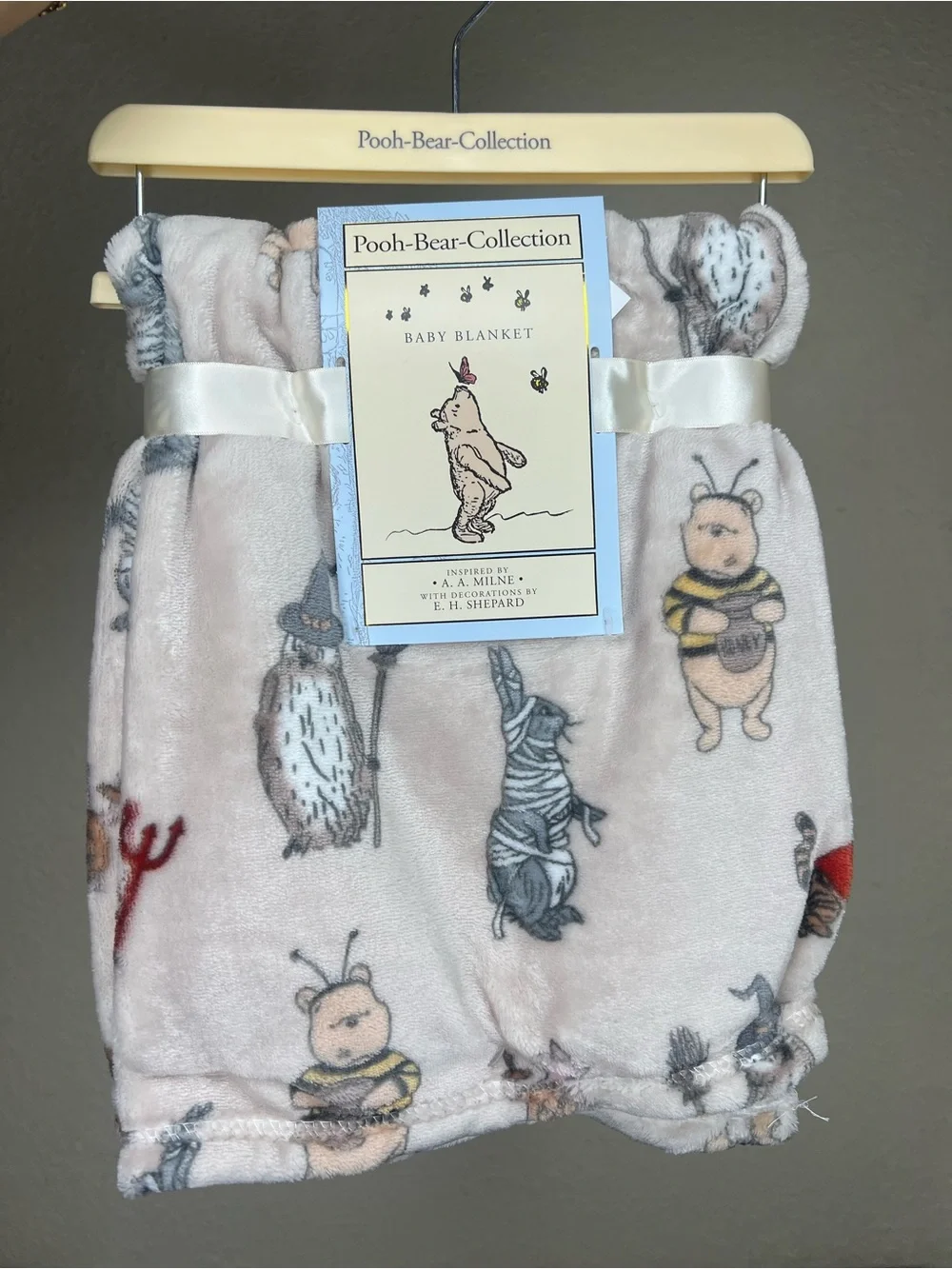 NEW Pooh Bear Collection Winnie the Pooh in Costume Trick or Treat Baby Blanket